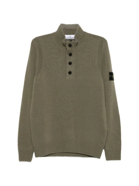 Stone Island logo-patch half-zip sweater