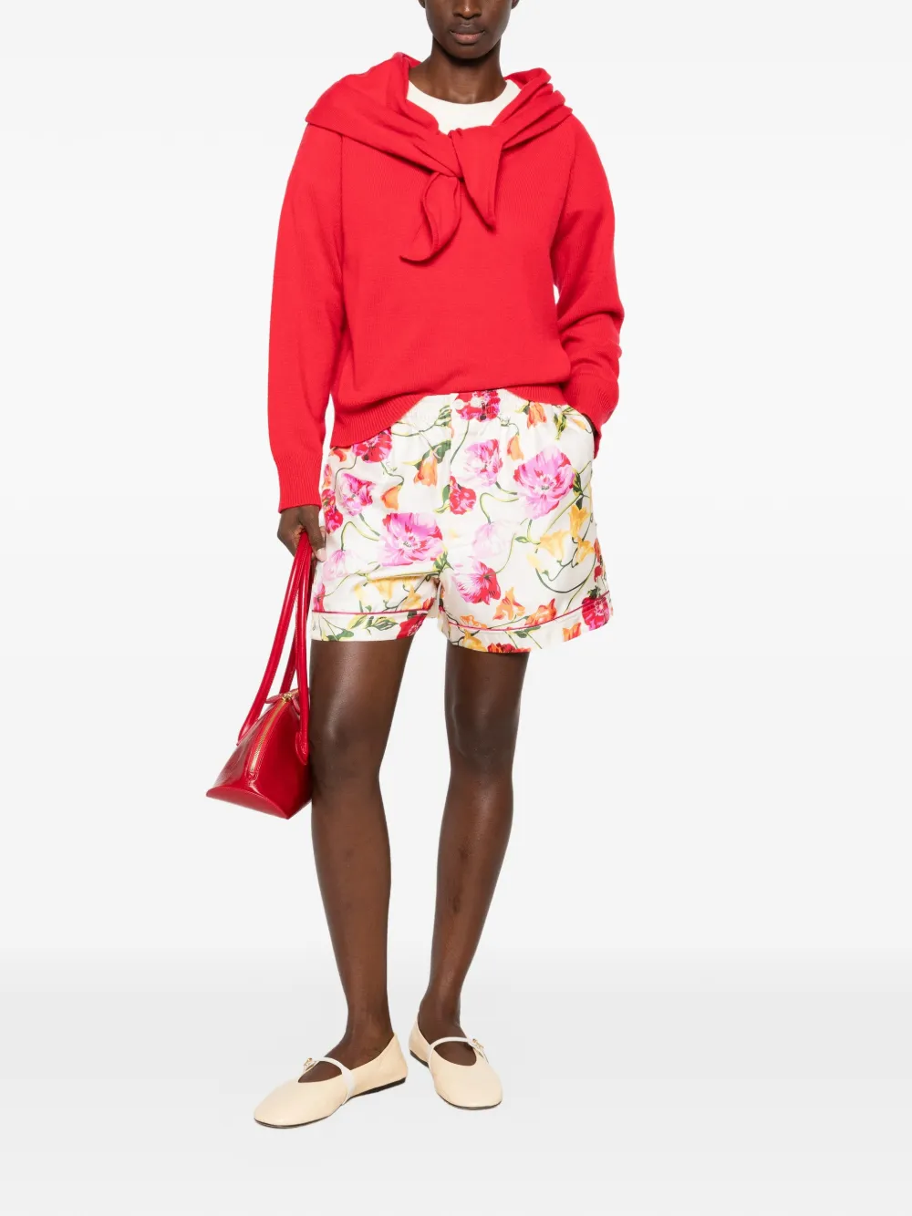 Kenzo Shorts met bloemenprint en zak Beige