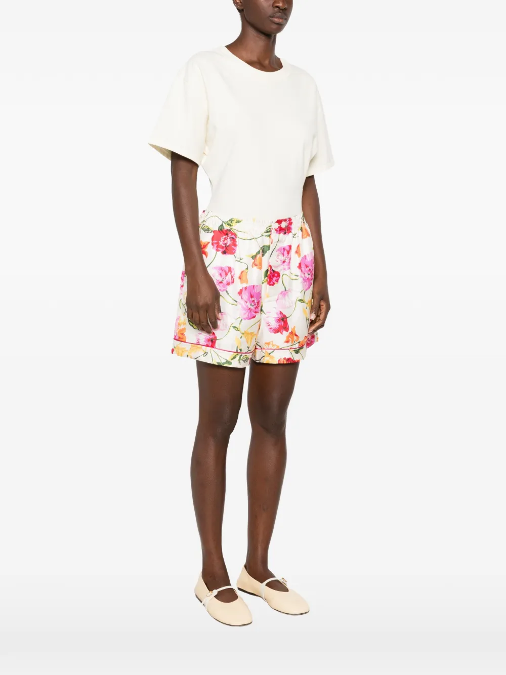 Kenzo Shorts met bloemenprint en zak Beige