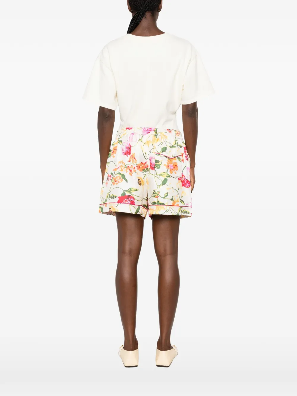 Kenzo Shorts met bloemenprint en zak Beige