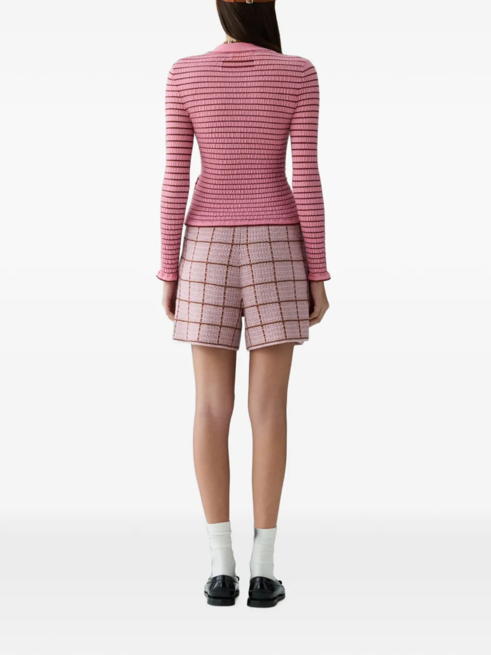 Guest In Residence Gestreept gelaagd poloshirt Roze