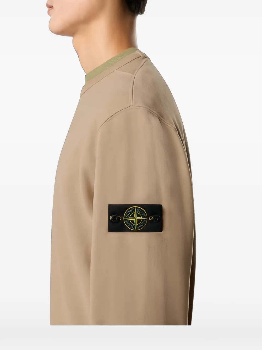 Stone Island 6100049 geborstelde katoenen-fleece sweater Beige