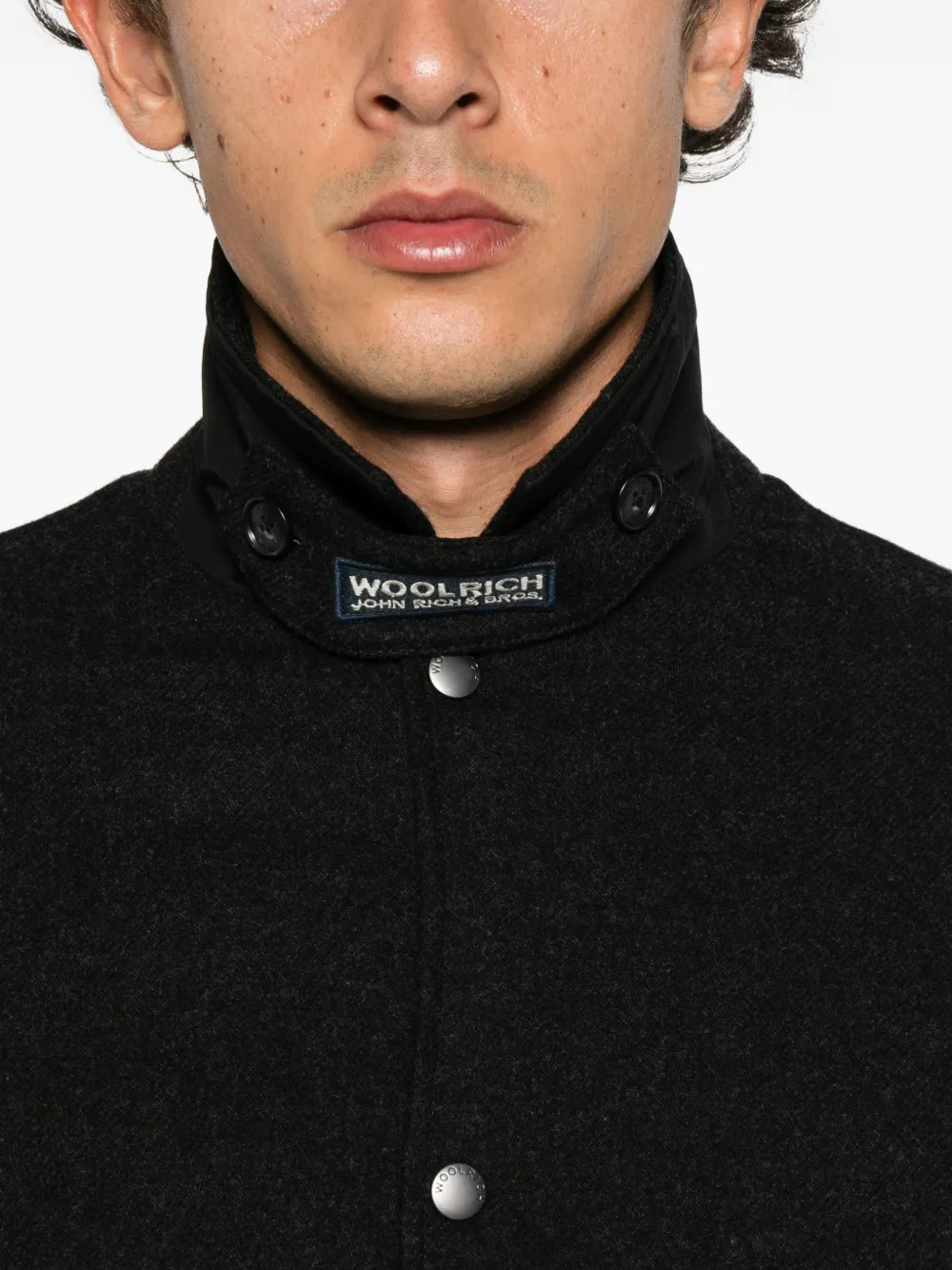 Woolrich button-up wool jacket Zwart