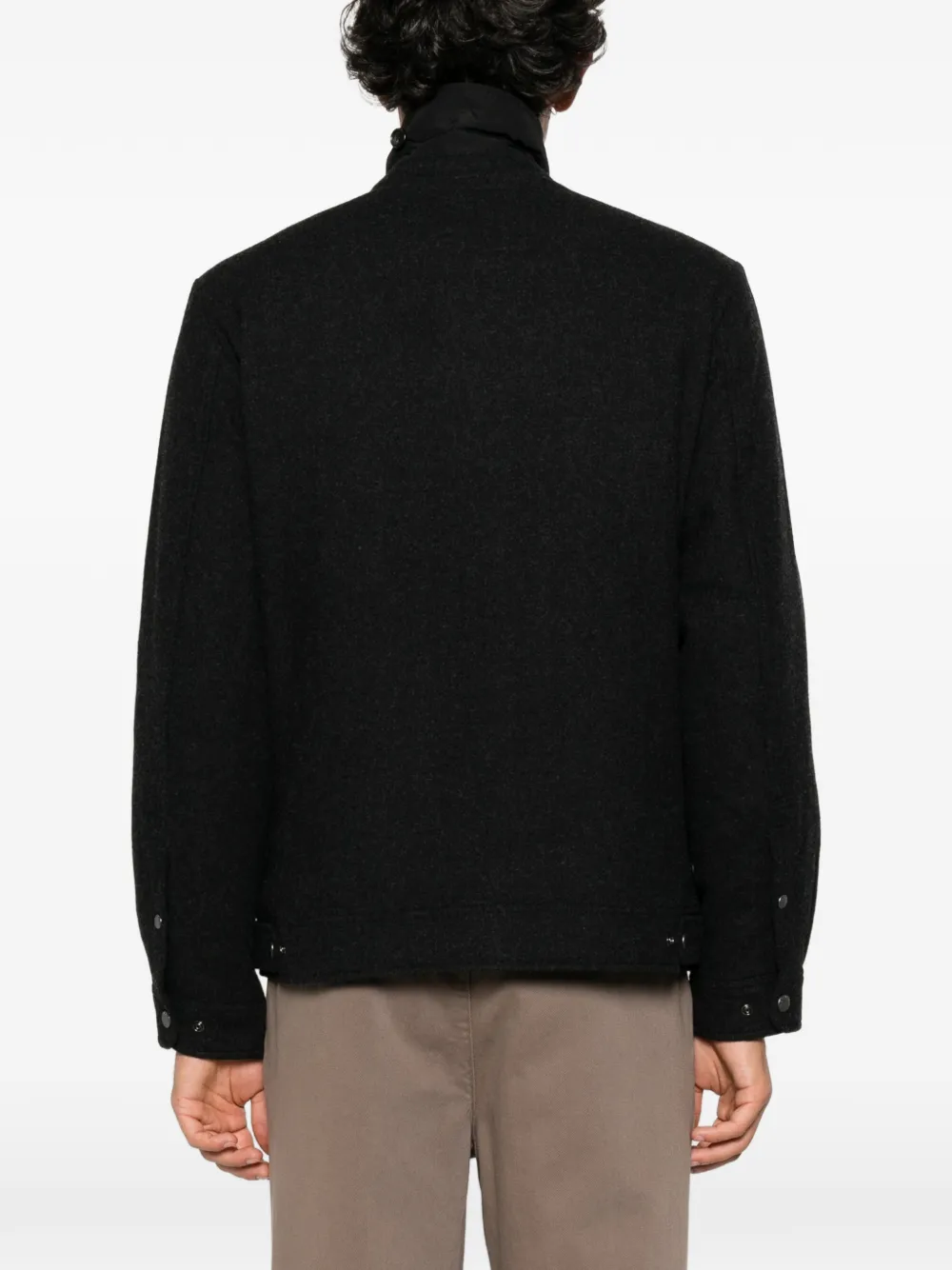 Woolrich button-up wool jacket Zwart