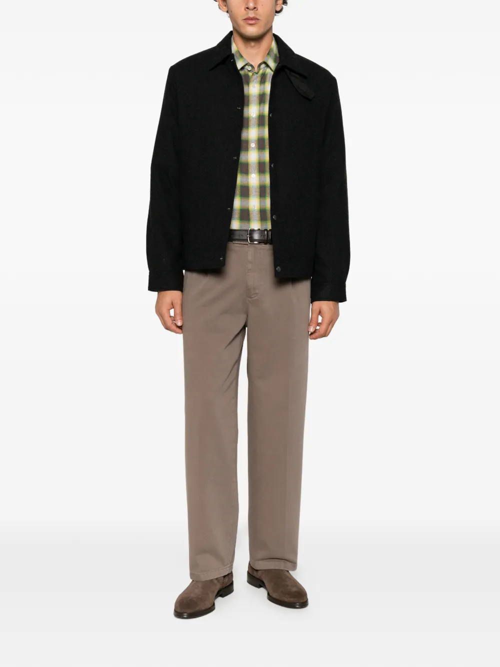 Woolrich button-up wool jacket Zwart