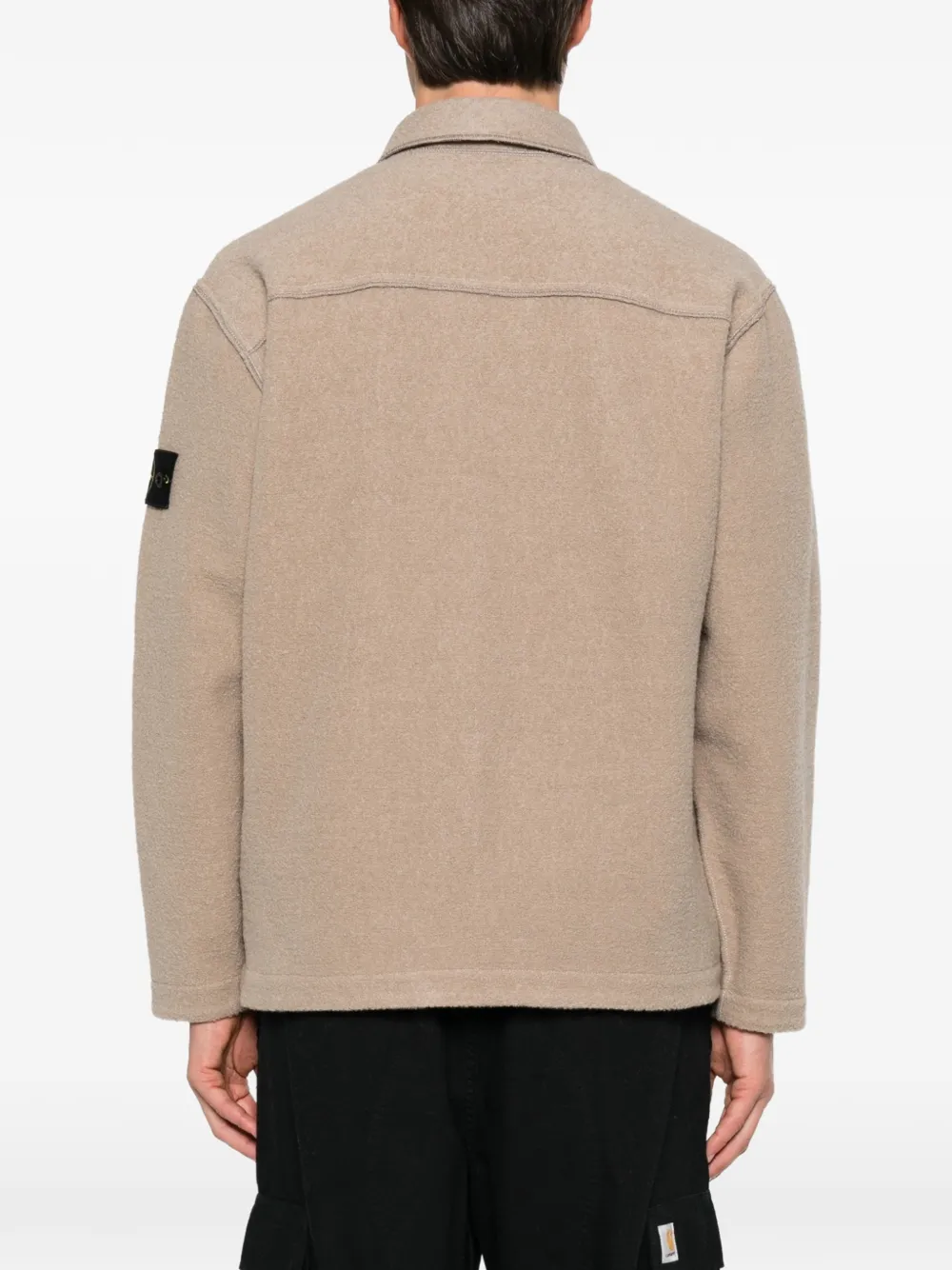 Stone Island Overhemd met logopatch Beige