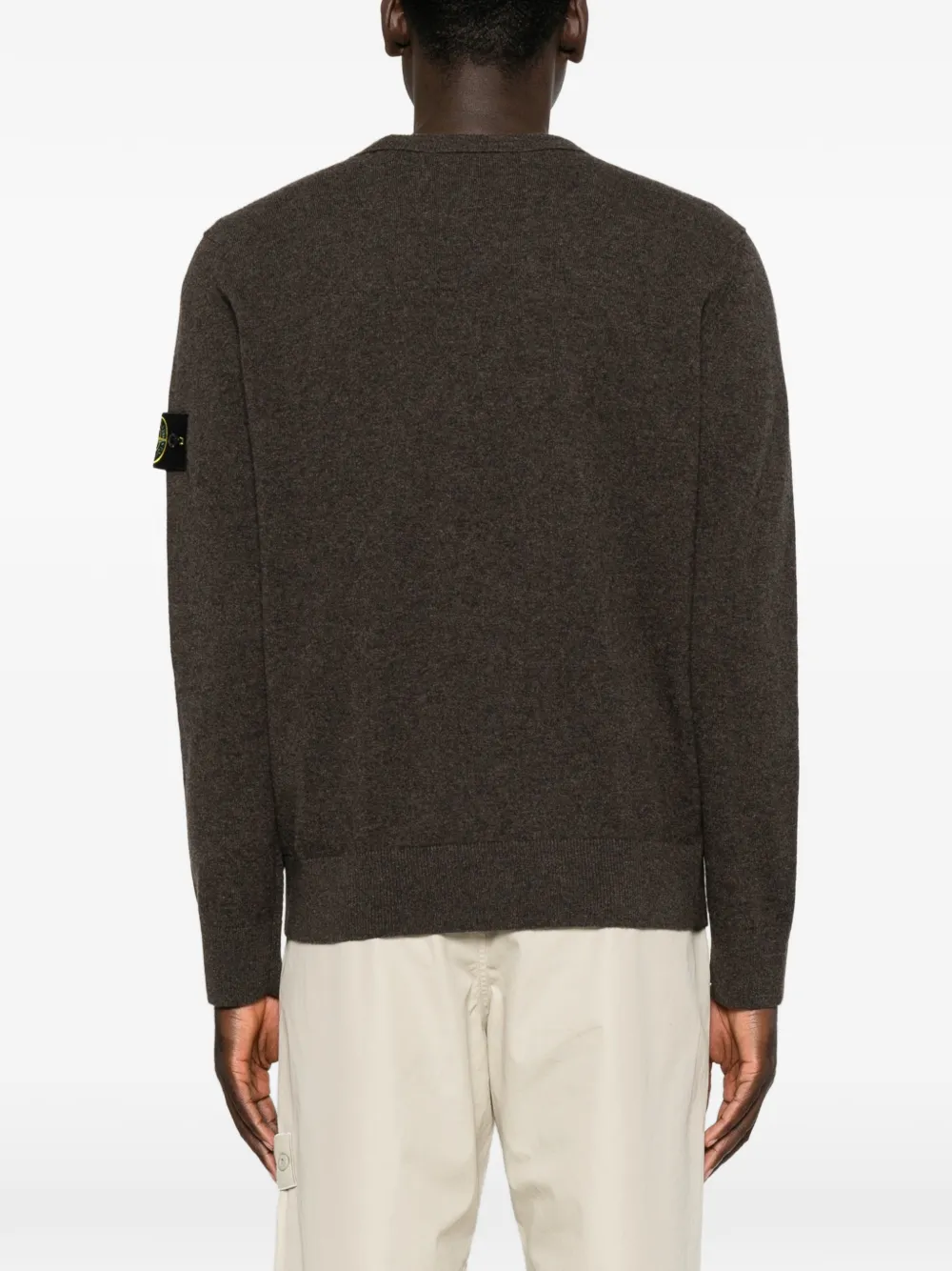 Stone Island Trui met logopatch Bruin