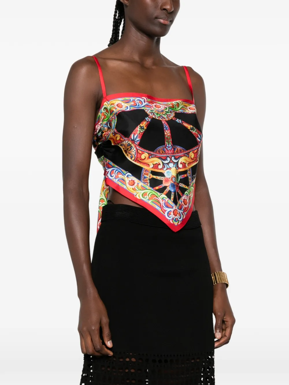 Dolce & Gabbana Zijden spencer met print Zwart