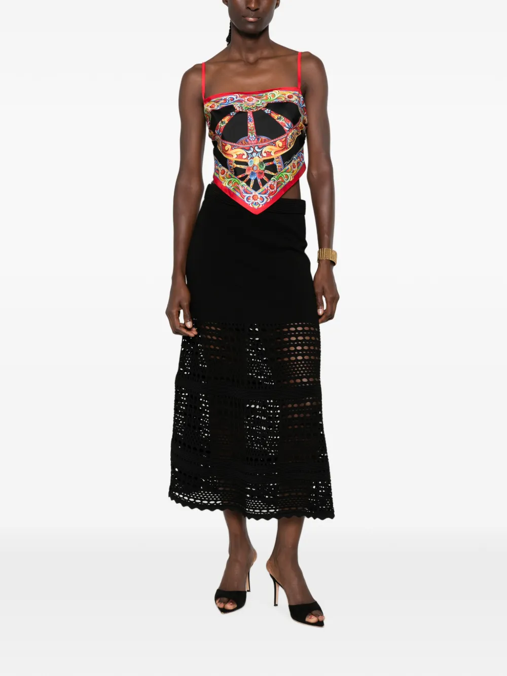 Dolce & Gabbana Zijden spencer met print Zwart