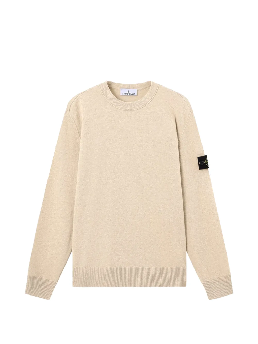 Stone Island 5100021 light RWS Geelong wool loose-fit crewneck jumper with ribbed trims - Toni neutri