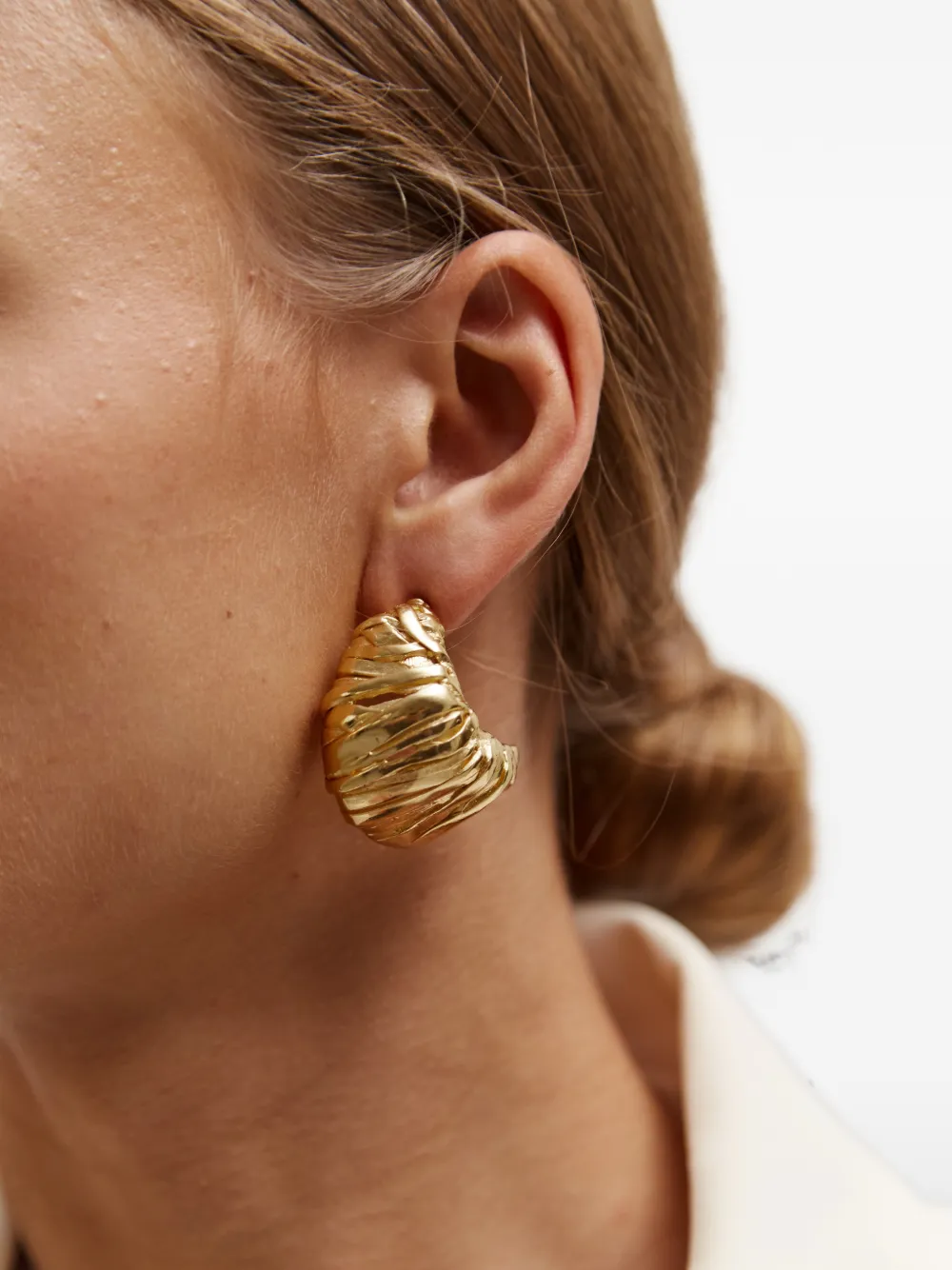 Paola Sighinolfi ridged hoop earrings - Oro