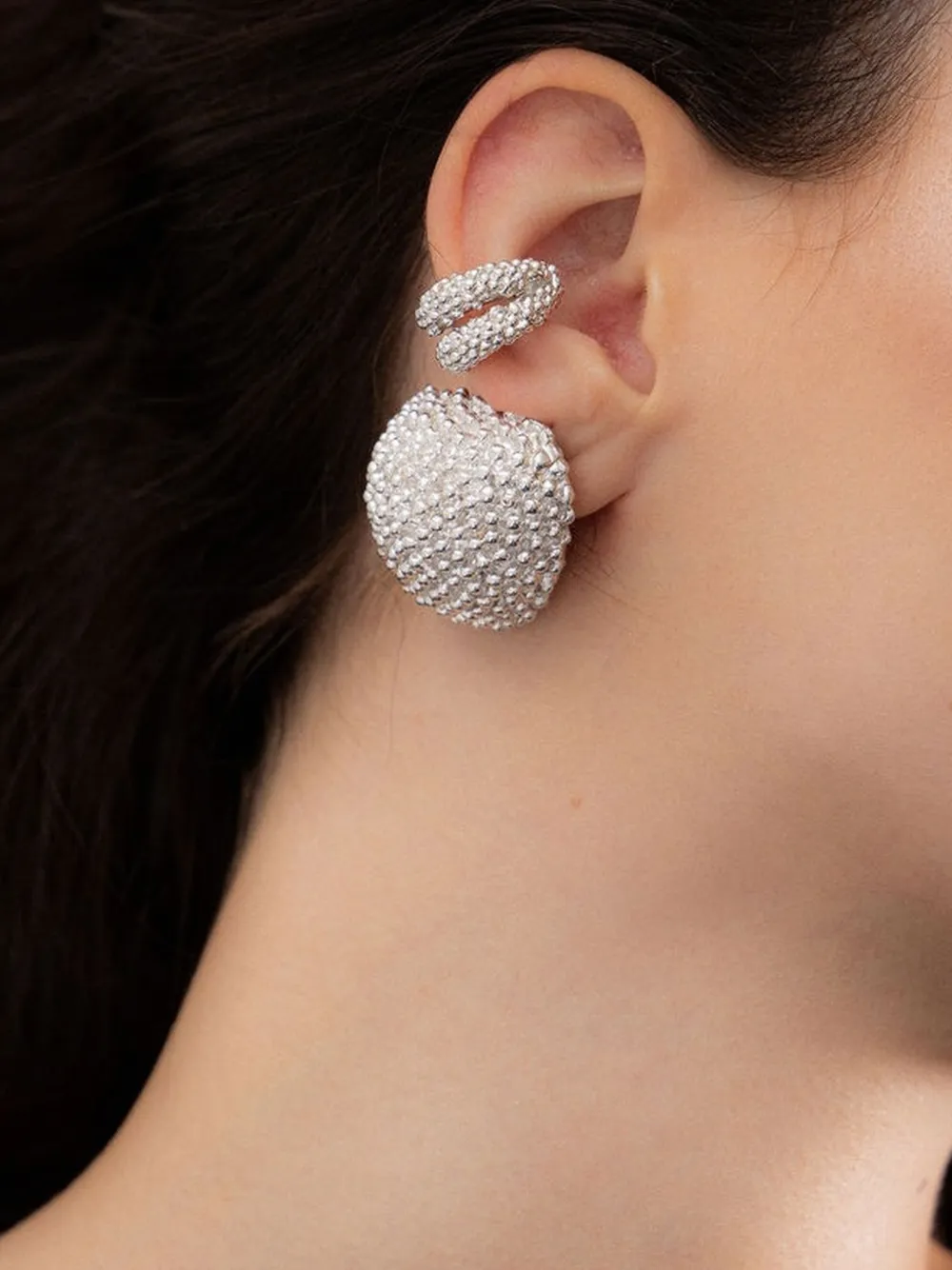 Paola Sighinolfi beaded drop earrings - Argento