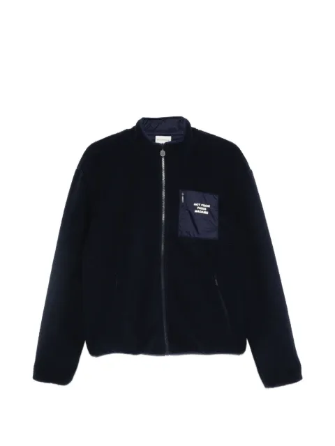 Drôle De Monsieur slogan sherpa zip-up jacket