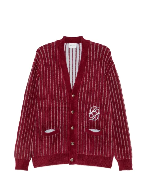 Drôle De Monsieur Mirror monogram pinstripe cardigan