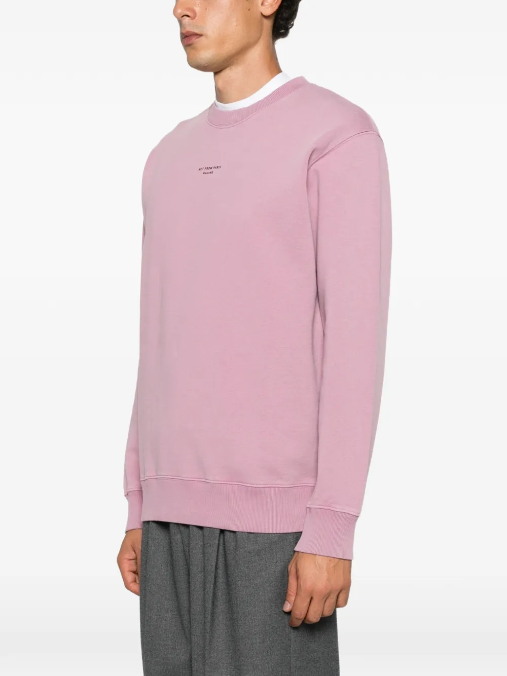 Drôle De Monsieur Slogan Classique délavé katoenen sweater Roze