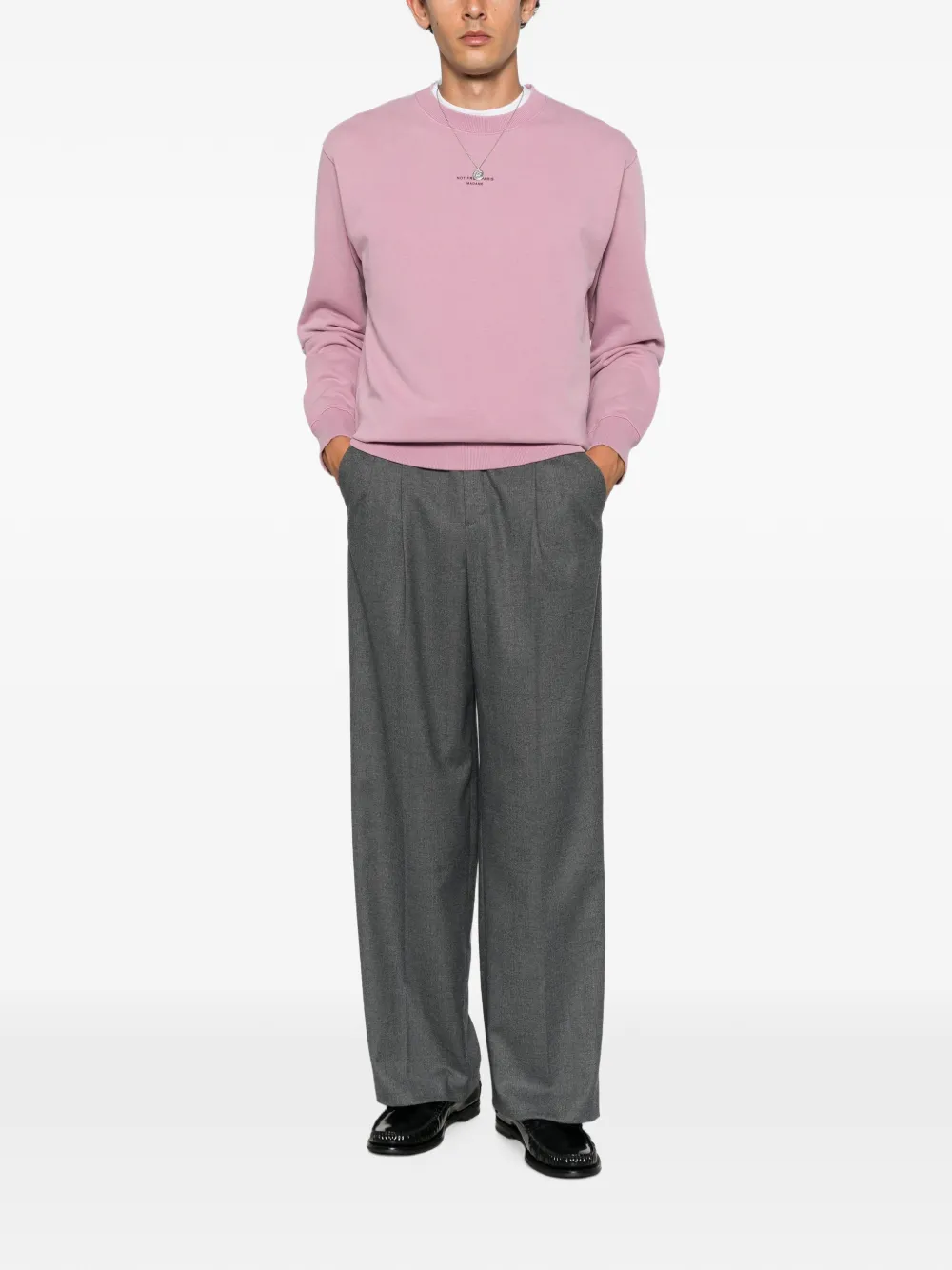 Drôle De Monsieur Slogan Classique délavé katoenen sweater Roze