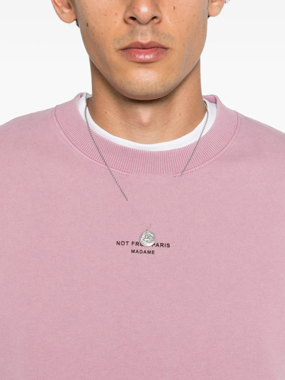 Drôle De Monsieur Slogan Classique délavé katoenen sweater Roze