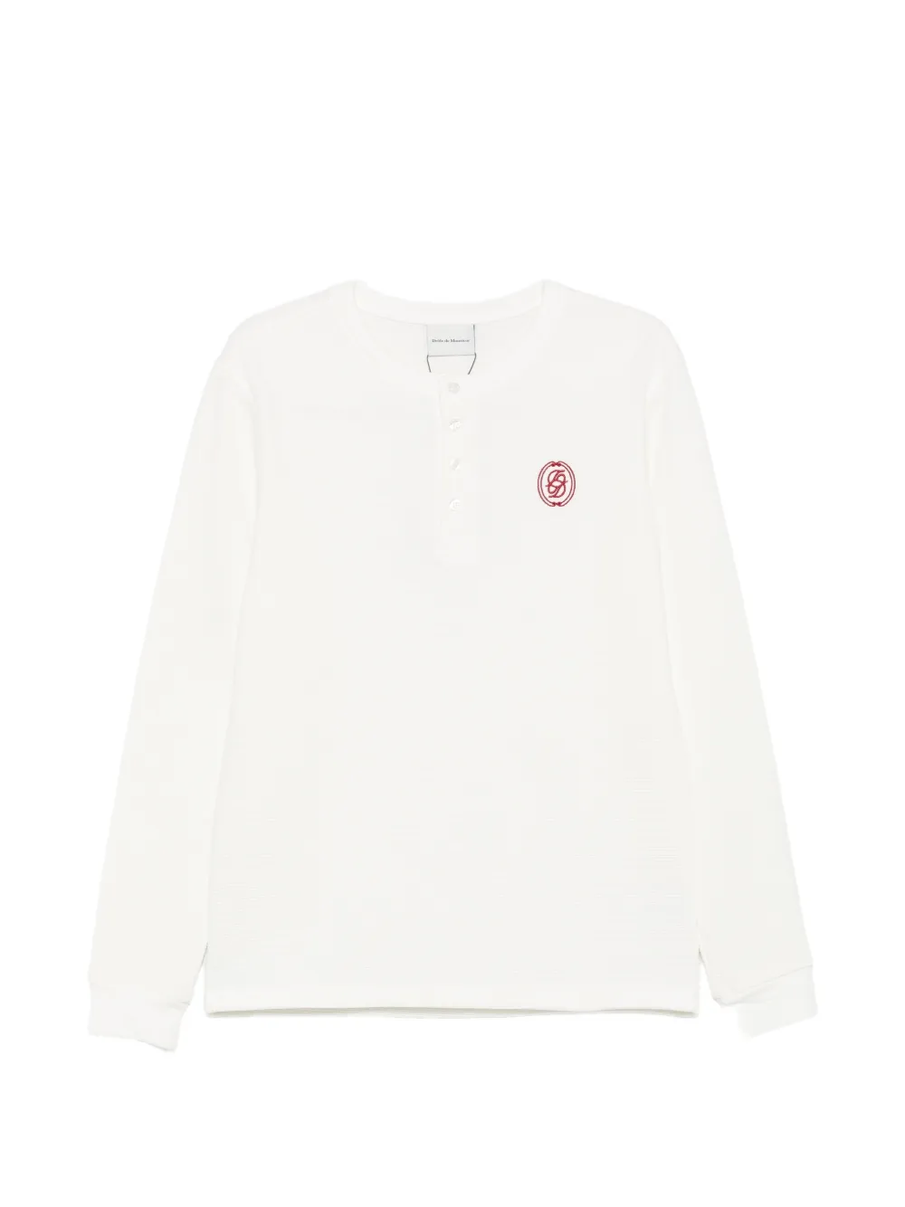 Drôle De Monsieur Mirror waffle-knit long-sleeve T-shirt