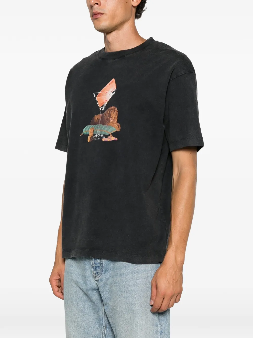 Drôle De Monsieur Glass Lion T-shirt Zwart