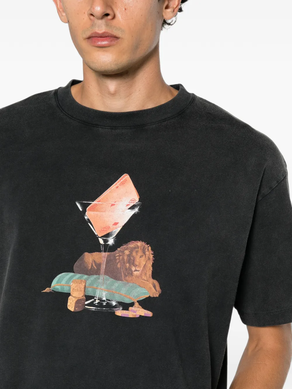 Drôle De Monsieur Glass Lion T-shirt Zwart