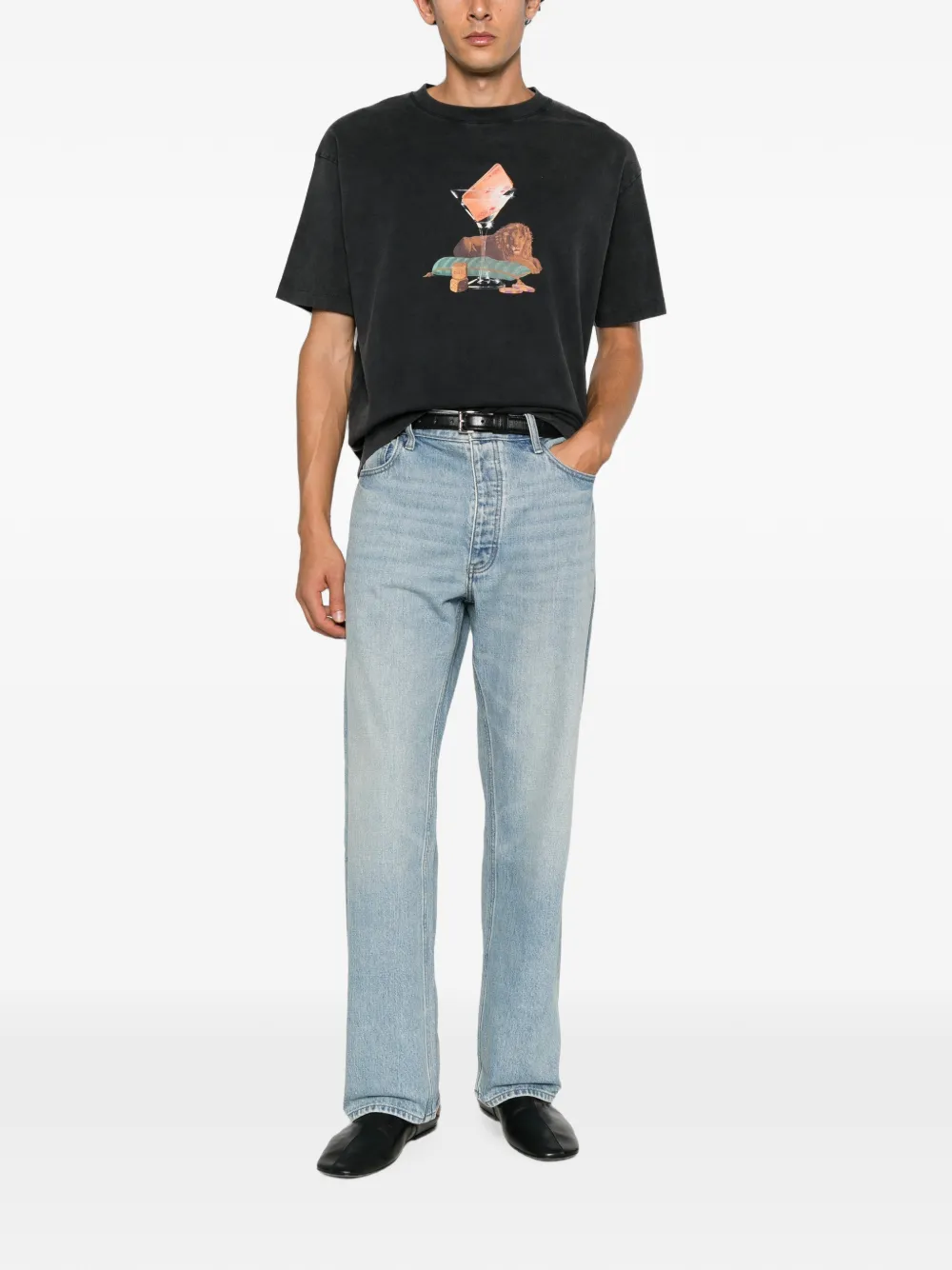 Drôle De Monsieur Glass Lion T-shirt Zwart