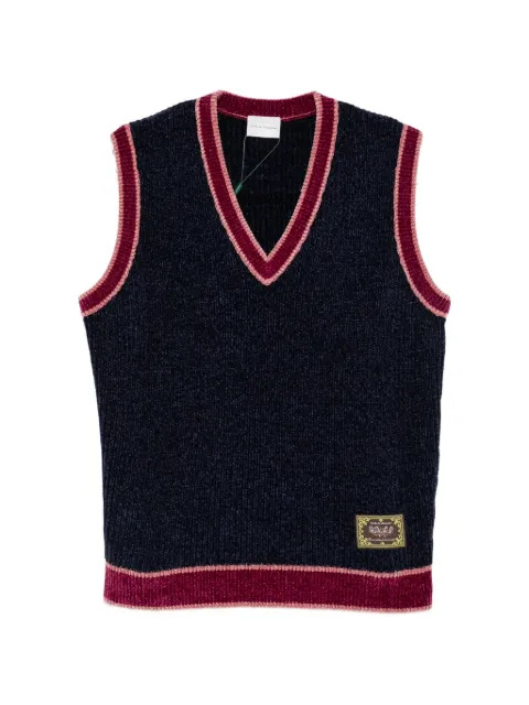 Drôle De Monsieur horse-patch V-neck vest