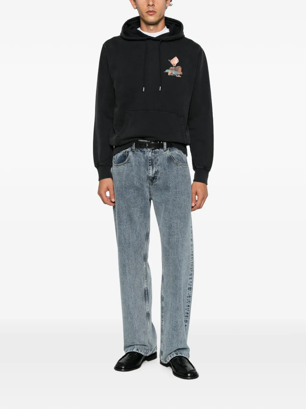 Drôle De Monsieur Glass Lion drawstring hoodie Zwart