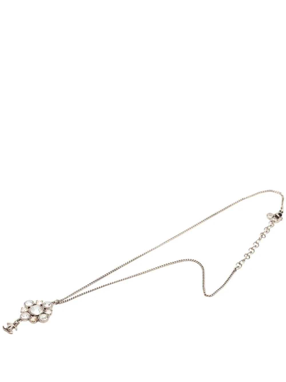 CHANEL Pre-Owned 2011 CC Brass Strass Pendant Necklace costume necklace - Argento