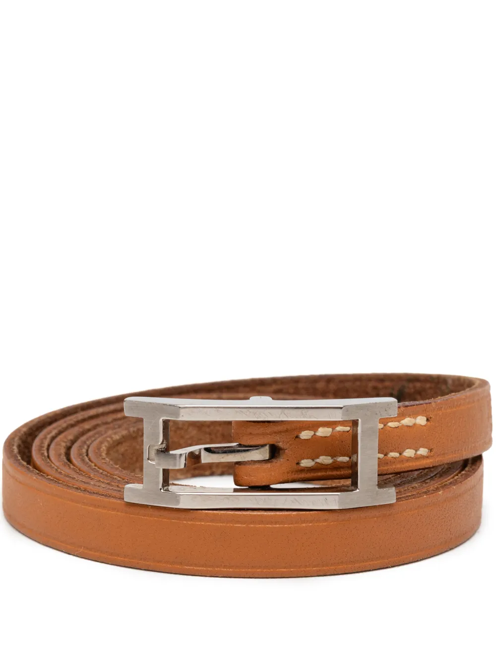 Hermès Pre-Owned 1999 Leather Behapi Double Tour Bracelet costume bracelet - Marrone
