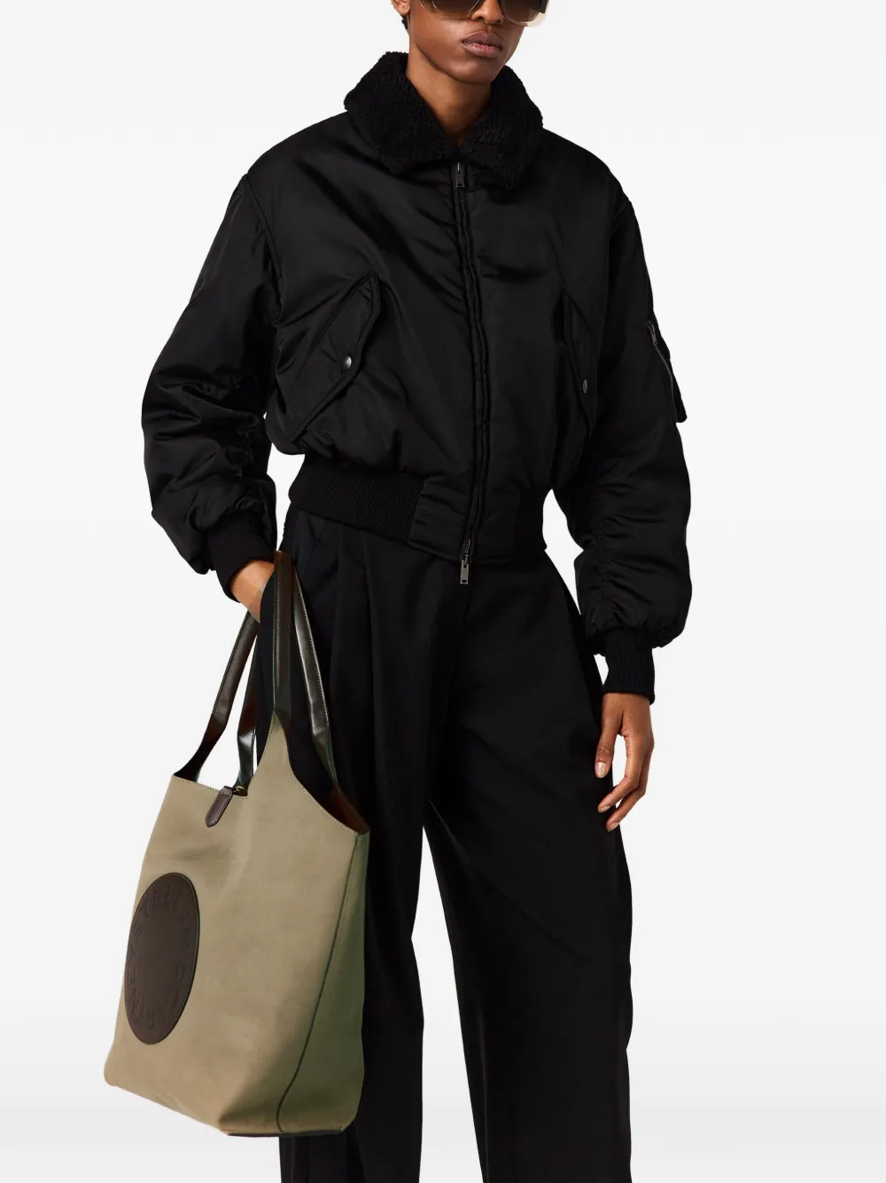 Stella McCartney Shopper met logo-patch Groen