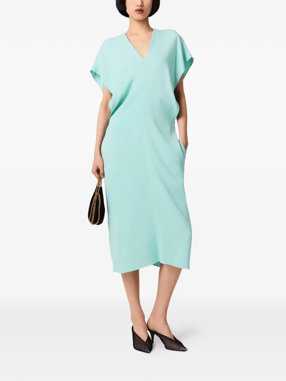Stella McCartney Midi-jurk met V-hals Blauw