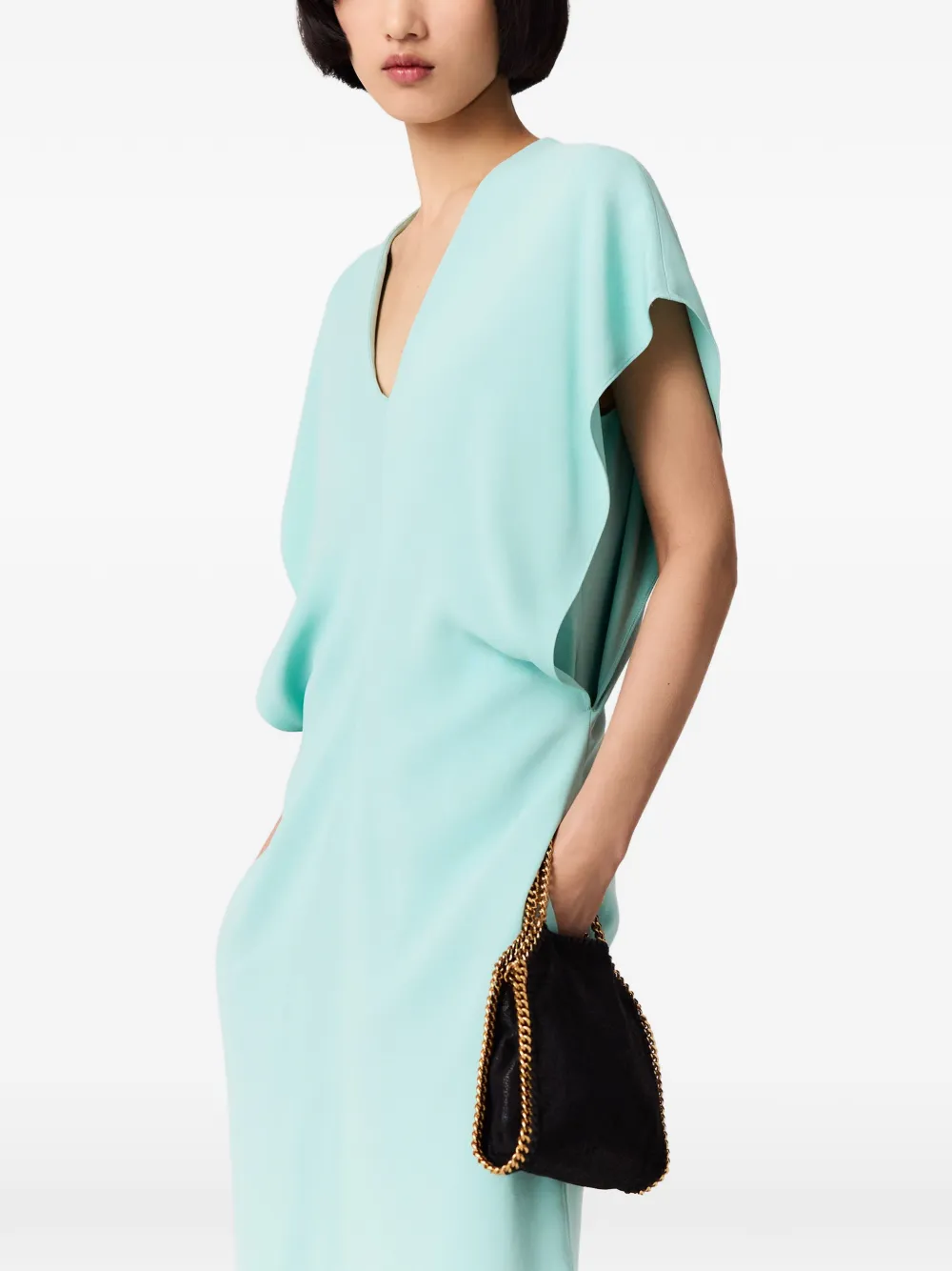 Stella McCartney Midi-jurk met V-hals Blauw