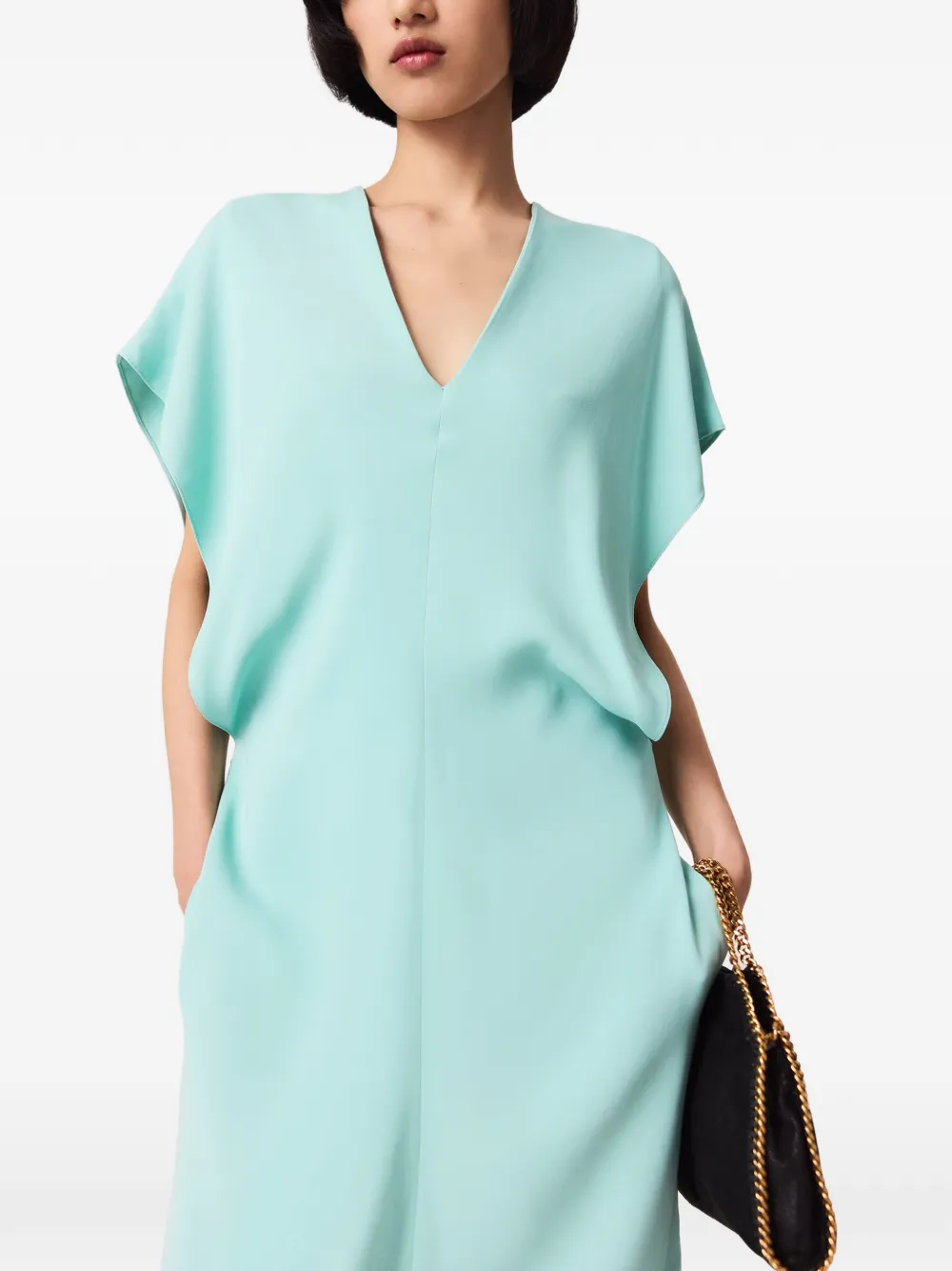 Stella McCartney Midi-jurk met V-hals Blauw