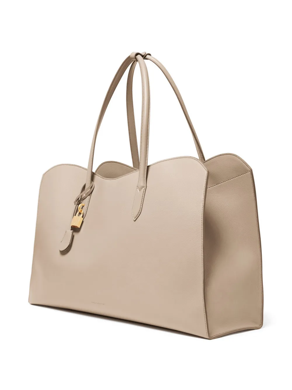 Stella McCartney Gewelfde shopper met hangslot-detail Beige