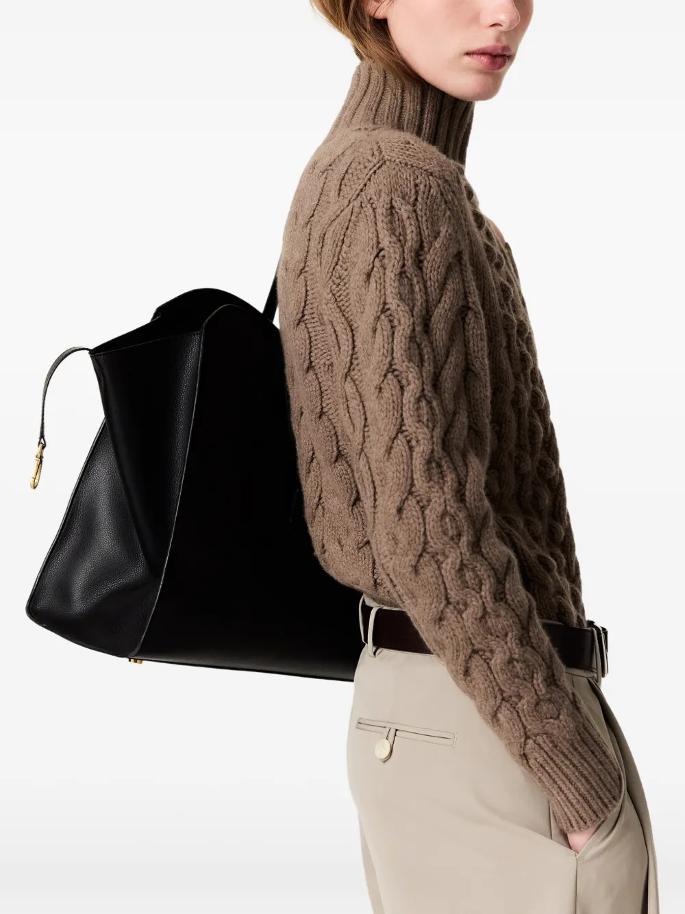 Stella McCartney Kabelgebreide trui met bobbeldetail Bruin