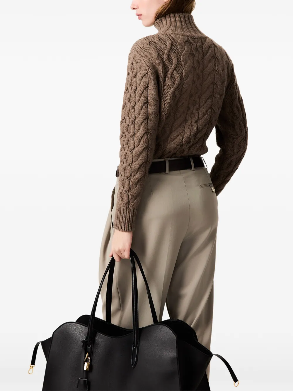 Stella McCartney Kabelgebreide trui met bobbeldetail Bruin