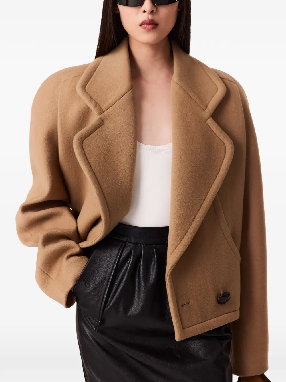 Stella McCartney Korte wollen jas Beige