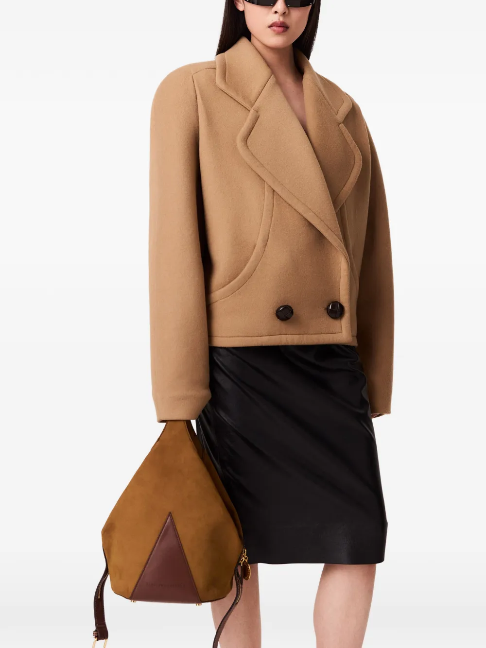 Stella McCartney Korte wollen jas Beige