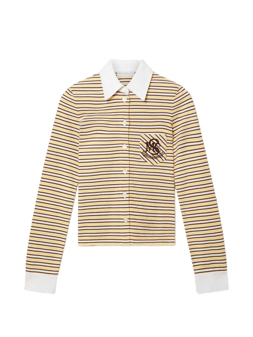 Stella McCartney striped logo-embroidered shirt - Giallo