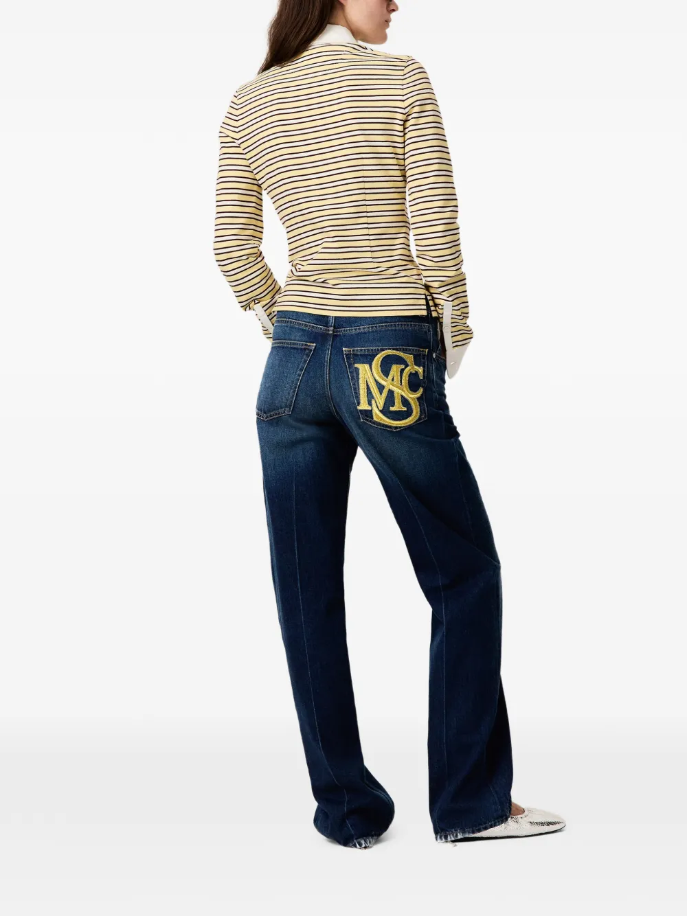 Stella McCartney blouse met geborduurd logo Geel
