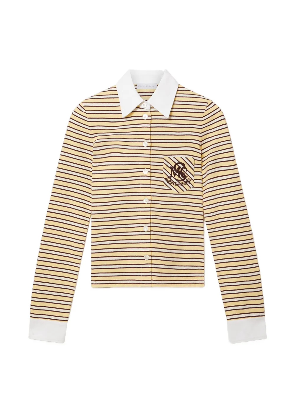 Stella McCartney striped logo-embroidered shirt - Yellow