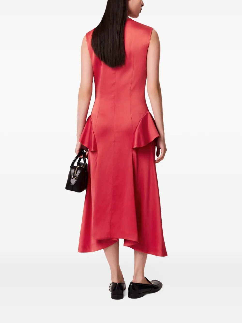 Stella McCartney Gedrapeerde midi-jurk Rood
