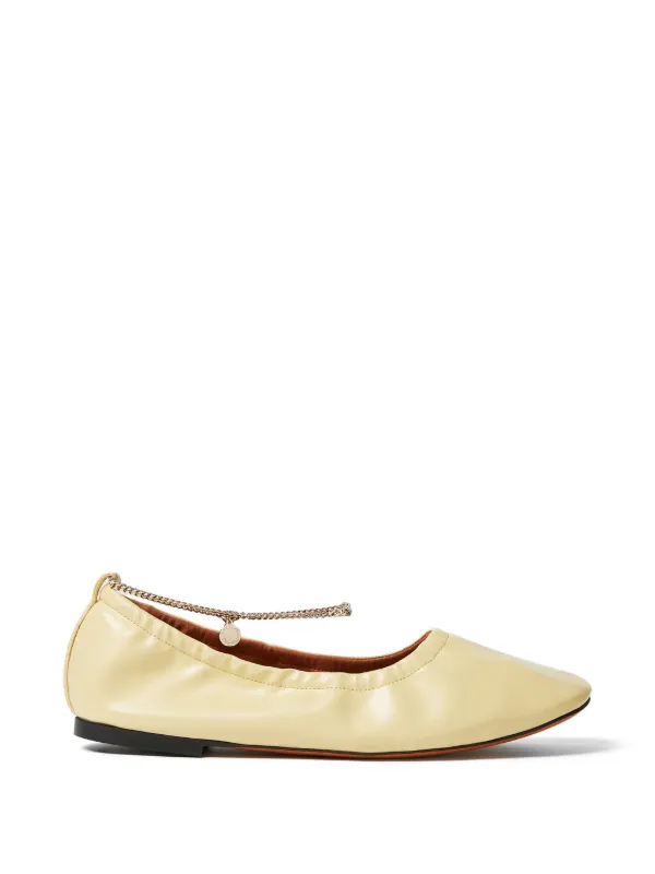 Stella McCartney Chain-detail Stretch Ballerina Flats in Neutrals