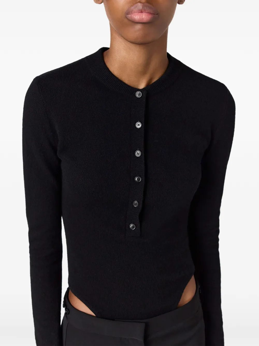 Stella McCartney Top met knopenbies en uitgesneden details Zwart