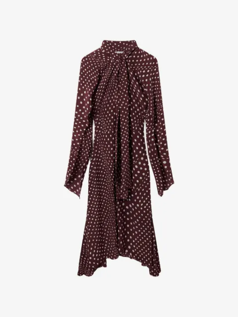 Stella McCartney polka-dot tie-neck asymmetric dress