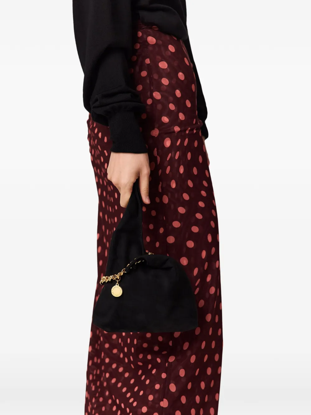Stella McCartney Frayme clutch met schakelketting Zwart