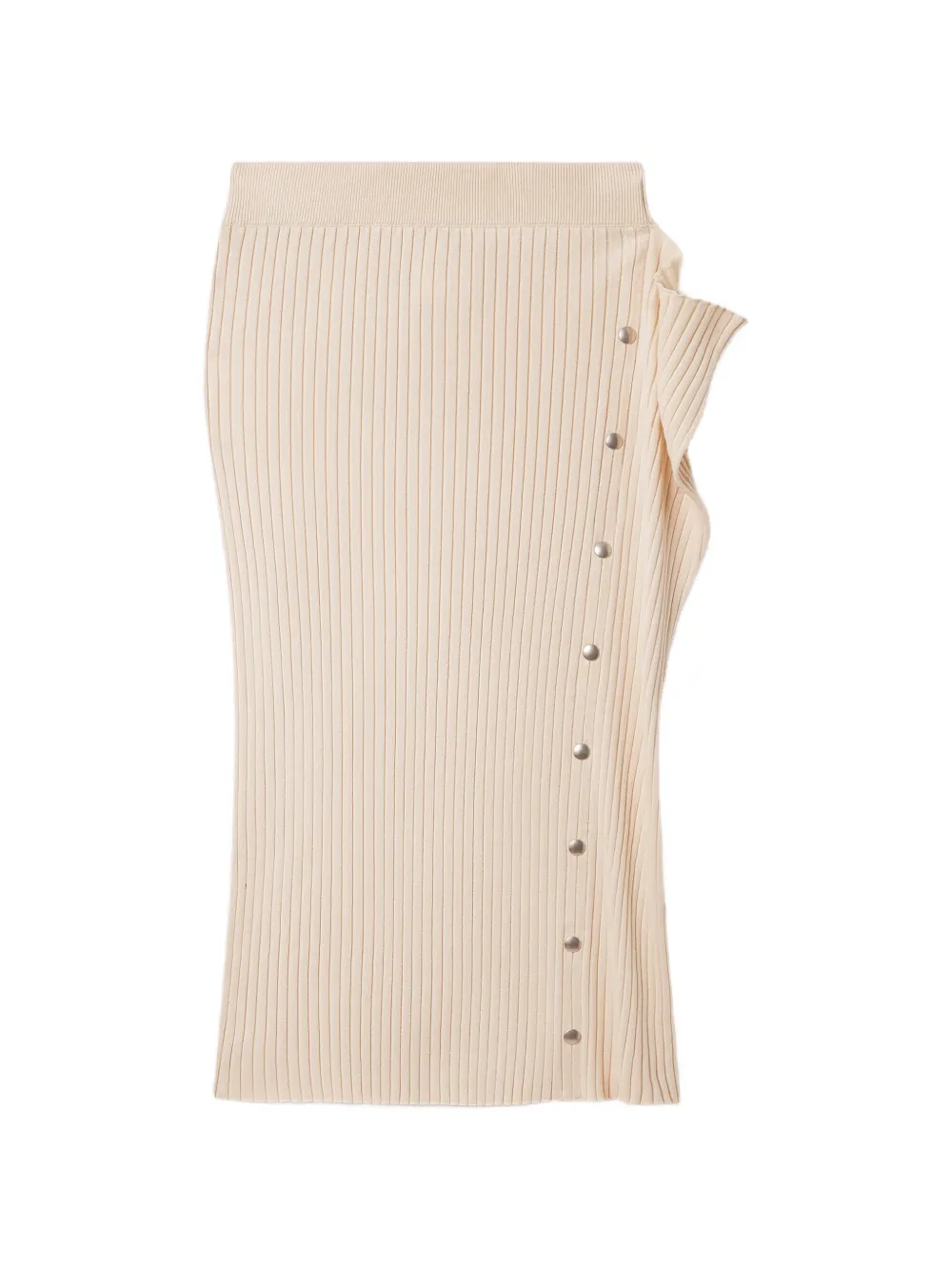 Stella McCartney ribbed-knit press-stud midi skirt - Neutrals