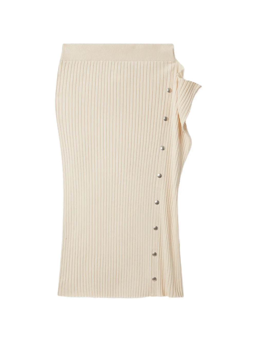 Stella McCartney Ribgebreide midi-rok met drukknopen Beige