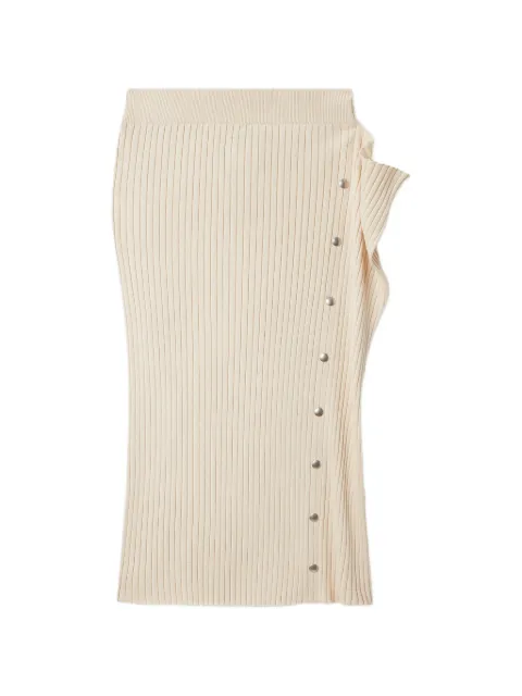 Stella McCartney falda midi tejida de canalé con botones a presión
