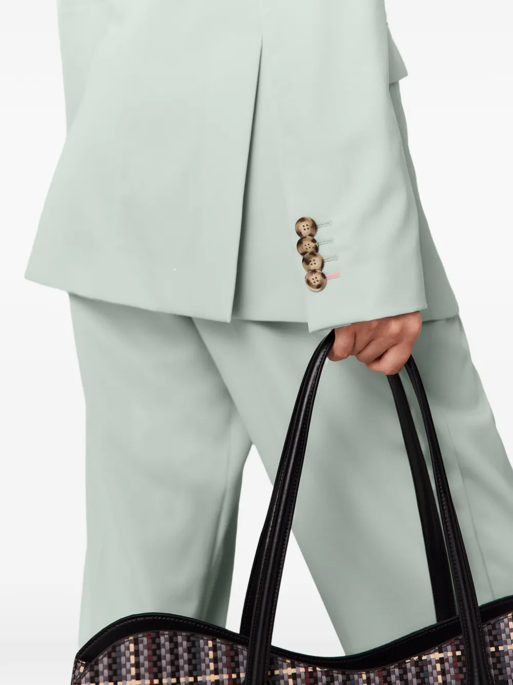 Stella McCartney wollen jack met enkele rij knopen Groen